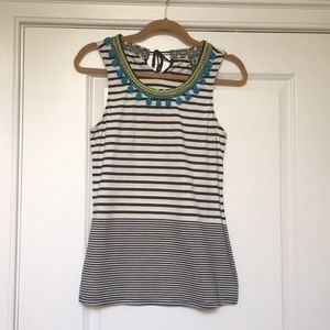 Cute bright embellished Anthropologie tank top